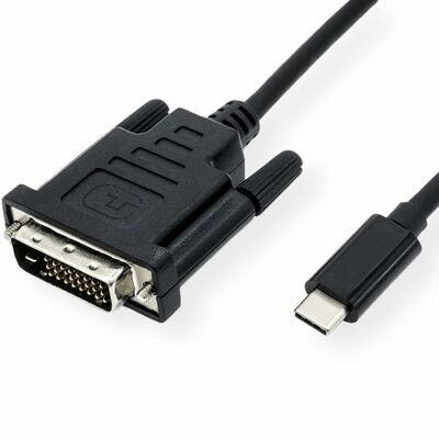 Kábel USB 3.1 Typ C na DVI-D M/M 1m, 4K@60Hz, jednosmerný, čierny