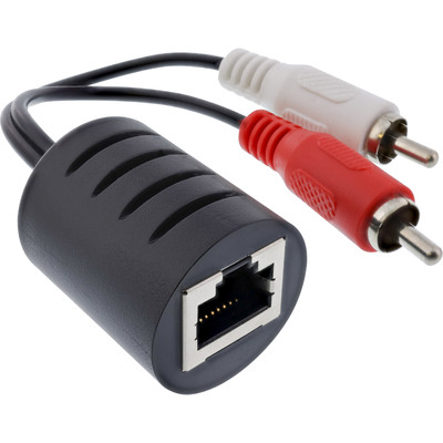 Predĺženie Audio 2x Cinch cez TP do 50m, 10cm kábel