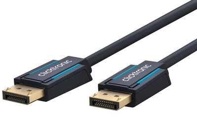 Kábel DisplayPort M/M 2m, 4K@60Hz, DP v1.2, 21.6Gbit/s, modrý, pozl. konektor, ClickTronic