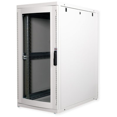 19" Rack na podlahu 26U, 1260x600x1000mm (HxWxD), PRO, Plexiglas, sivý