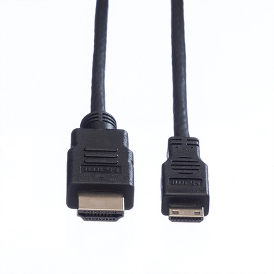 Kábel HDMI/HDMI mini M/M 2m, High Speed+Eth, 4K@30Hz, HDMI 1.4, čierny