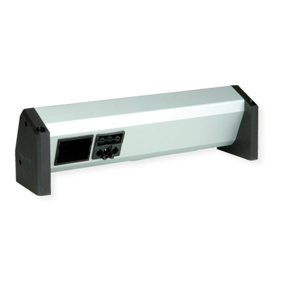 DESK 2xUTE 230V, 1xCustom, nabíjačka (USB A + USB C), GST18 IN/OUT, hliník/čierny