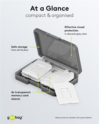 BOX na pamäťové karty, pre 4x SD/microSD, transparentný/čierny