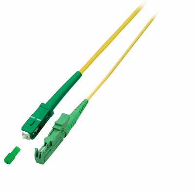 Fiber kábel SC/APC-E2000/APC, 1m Simplex OS2(9/125µm), LSOH, 3mm, žltý