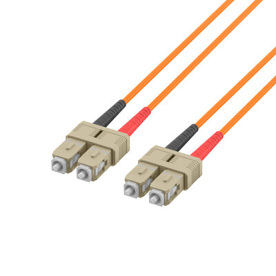 Fiber kábel SC-SC, 1m Duplex OM2(50/125µm), LSOH, 3mm, oranžový