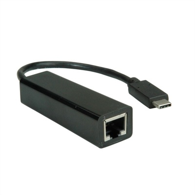Adaptér USB 3.1 Typ C na RJ45 (Gigabit Ethernet), 10cm, čierny