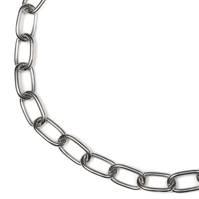 Obojok retiazkový sťahovací 3mm/48cm, obmedzovač, karabína, stredné oko, nerezová oceľ, HS