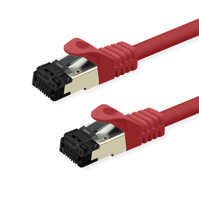 S/FTP (PiMF) Patchkábel LSOH 3m cat.8.1, červený, Cu, 40GBit/s, 2000MHz
