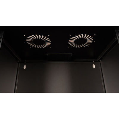 19" Rack na stenu 7U, čierny, 370x540x400 mm (HxWxD), RAL9005, BASIC