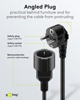 Predlžovačka 10m s 1 zásuvkou, SCHUKO, 1.50mm², čierna