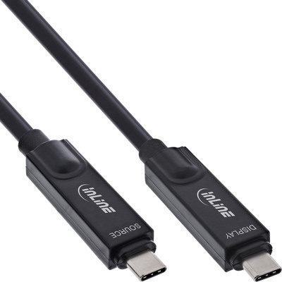 Kábel USB 3.2 Gen 2, Typ C CM/CM 10m, 8K@60Hz UHD, 10Gbps, PD 60W 20V3A, čierny, aktívny, optický
