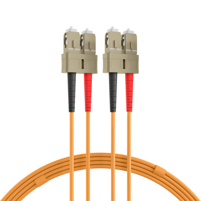 Fiber kábel SC-SC, 10m Duplex OM2(50/125µm), LSOH, 3mm, oranžový