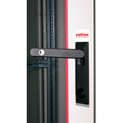 19" Rack na podlahu 32U, 1560x800x800mm (HxWxD), BASIC, sklenené dvere, sivý