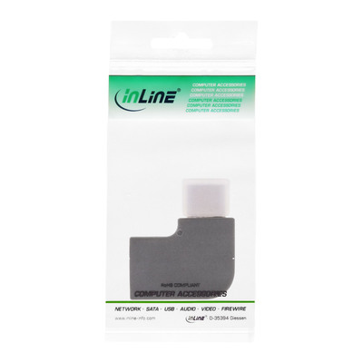 Adaptér USB 3.2 Gen 2, Typ C, C-C M/F, 10Gbps, zahnutý doprava/doľava 90°, PD 100W, sivý/čierny