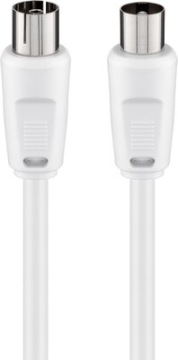 Kábel anténny, koax TV M/F predlžovací 5m, 75 Ohm, <70dB, 2x tienený, CCS, biely