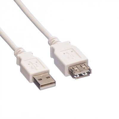 Kábel USB 2.0 A-A M/F 3m, High Speed, predlžovací, biely