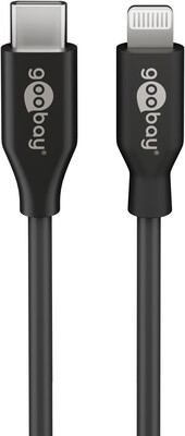Kábel USB 3.2 Gen 1, Typ C CM/"Lightning" pre Apple, 1m, High Speed, čierny s MFI cert.