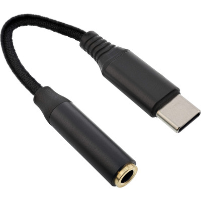 Adaptér USB 3.1 Typ C / 3,5mm (slúchadlá+ mic), 13.5cm, čierny