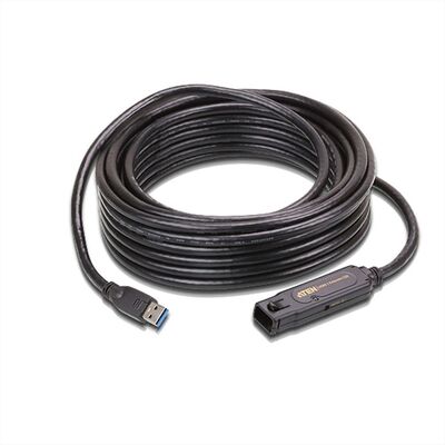 Kábel USB 3.2 Gen 1, A-A M/F 10m, 5Gbps, predlžovací, čierny, aktívny