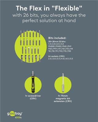 Sada skrutkovač s 26-dielnou sadou bitov na jemnú prácu