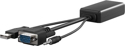 Konvertor VGA+audio na HDMI - USB napájanie, 1080p, 15cm čierny