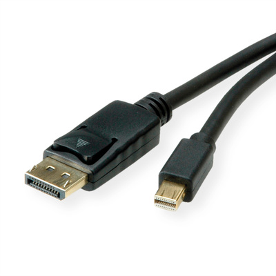 Kábel DisplayPort mini/DP M/M 1m, 8K@60Hz, DP v1.4, 32.4Gbit/s, čierny, pozl. konektor