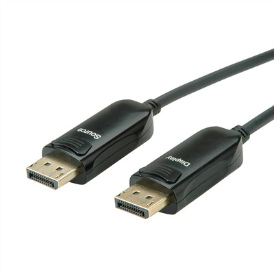 Kábel DisplayPort M/M 50m, 8K@60Hz, DP v1.4, 32.4Gbit/s, čierny, jednosmerný, aktívny, optický