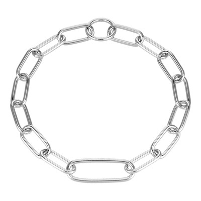 Obojok retiazkový 4mm/48cm, s extra dlhým článkom 35mm, dlhé oko, chrómovaná oceľ, HS