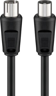 Kábel anténny, koax TV M/F predlžovací 5m, 75 Ohm, <70dB, 2x tienený, CCS, čierny