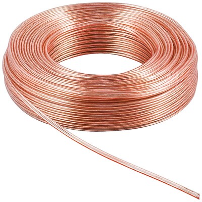 Reproduktorový kábel audio 2x2.5mm², 10m, meď, OFC (99,9% oxygen-free copper), transparentný
