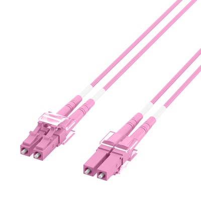 Fiber kábel LC-LC, 1m Duplex OM4(50/125µm), LSOH, 1.2mm, fialový