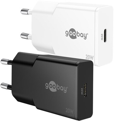 Nabíjačka USB 230V 1x USB Typ C, 20W, GaN, Power Delivery, slim, čierna