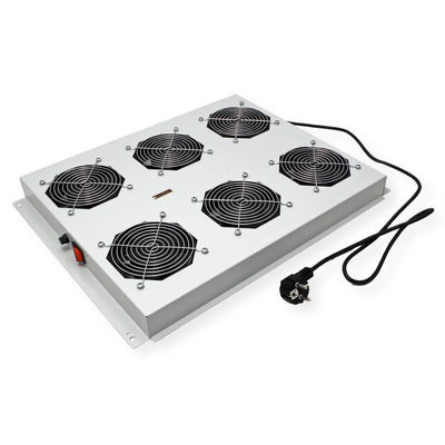 19" Ventilačná jednotka, stropná, 6 vetrákov, ON/OFF, pre serverový rack PRO, sivá, RAL7035