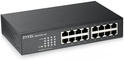 Switch Gigabit 16port, kovový, montáž do 19'',  ZyXEL