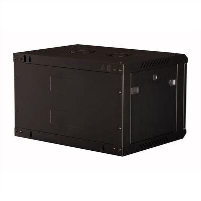 19" Rack na stenu 6U, čierny, 379x600x450mm (HxWxD), odnímateľné bočnice