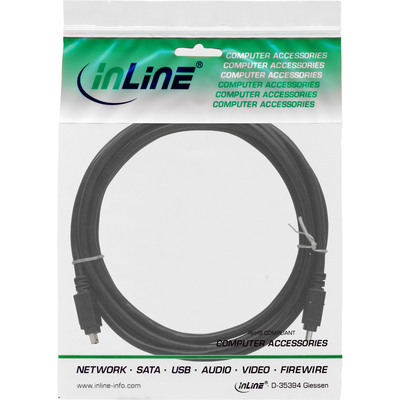 Kábel FireWire 4/4 M/M 3m, IEEE 1394a, 400 Mbit/s, čierny