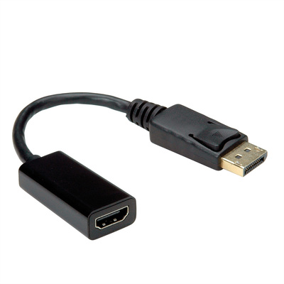 Adaptér DisplayPort na HDMI M/F, 2K@60Hz (DP 1.2, HDMI 1.4), 15cm, čierny