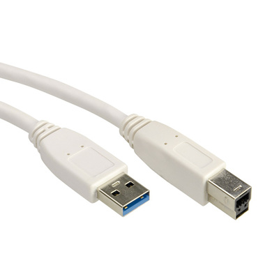 Kábel USB 3.2 Gen 1, A-B M/M 0.8m, 5Gbps, biely