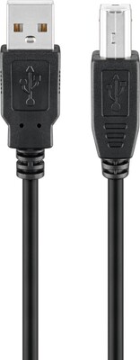 Kábel USB 2.0 A-B M/M 3m, High Speed, čierny
