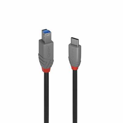 Kábel USB 3.1 Typ C CM/BM(3.0) 0.5m, Super Speed, čierny, Anthra Line