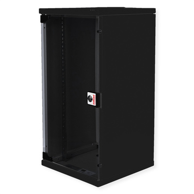 10" Rack na stenu 12U, čierny, 595x312x300 mm (HxWxD), RAL 9005