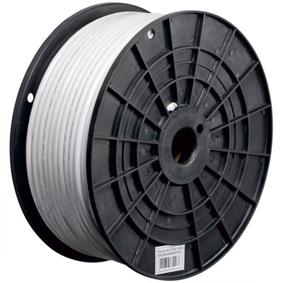 Kábel koax. návin 100m, RG59, 75 Ohm, 2x tienený, 100 dB, 6.8mm, Cu, biely