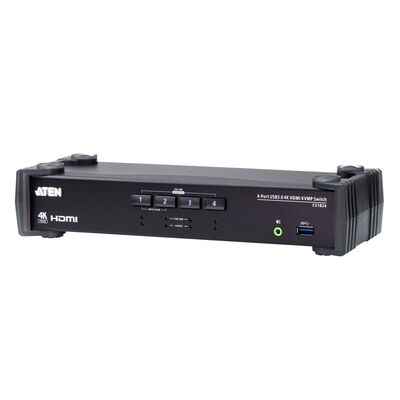 KVM switch/prepínač 4PC, HDMI, USB, USB 3.0 hub, Audio, 4K@60Hz