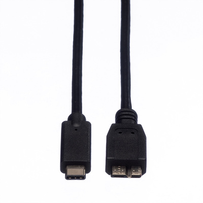 Kábel USB 3.2 Gen 1, Typ C CM/MICRO-B(3.0) 0.5m, Super Speed, čierny