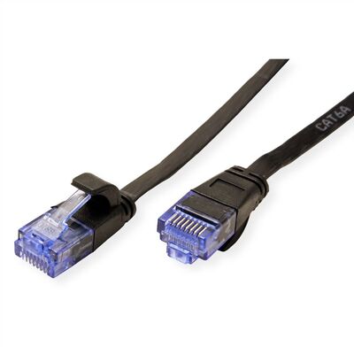 UTP Patchkábel 3m cat.6a, čierny, plochý, Cu