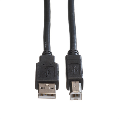 Kábel USB 2.0 A-B M/M 0.8m, High Speed, čierny, Eko balenie