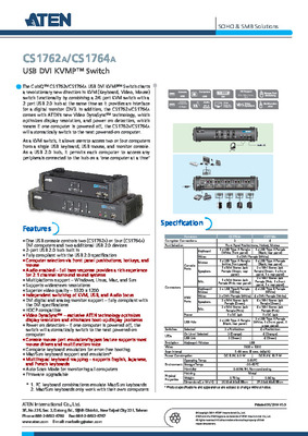 KVM switch/prepínač 2PC, DVI-I, USB, USB hub, audio