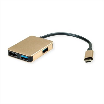 Dokovacia Stanica USB 3.1 Typ C, 4K HDMI, 2x USB 3.0, USB 3.1 Typ C (PowerDelivery), Gold