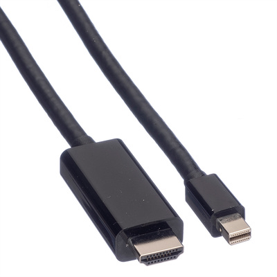 Kábel DisplayPort mini na HDMI M/M 2m, jednosmerný, 4K@60Hz UHD, audio, čierny