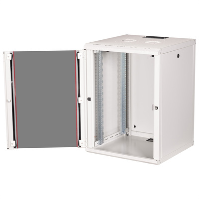 19" Rack na stenu 16U, sivý, 818x600x600mm (HxWxD), RAL7035, PRO, odnímateľné bočnice